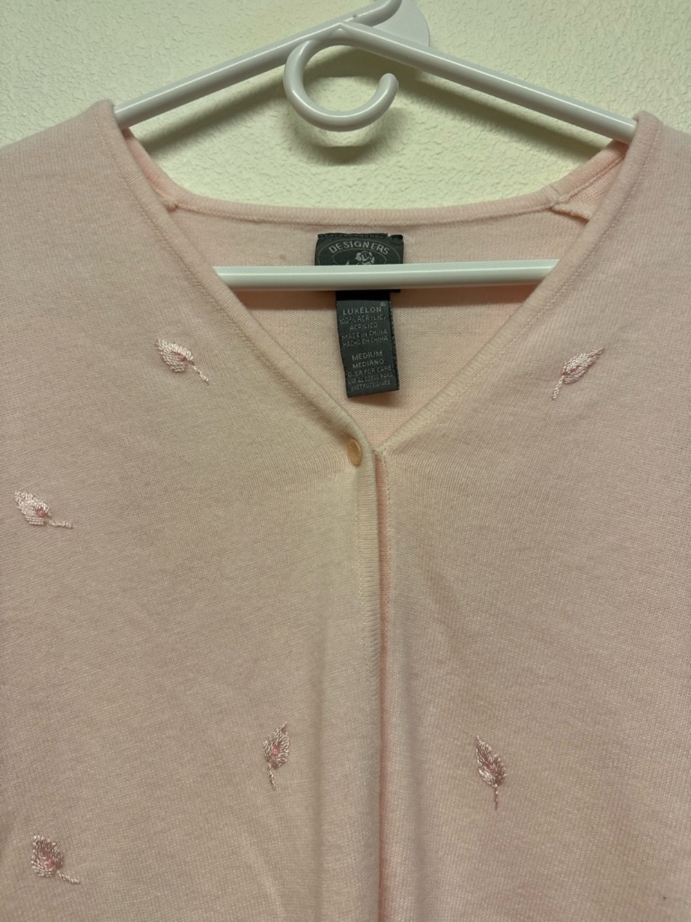 Designers Originals Pale Pink V-Neck Knit Sweater - Picture 2 of 5